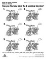 Can you find and label 2 identical bicycles? 