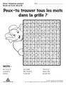 Peux-tu trouver tous les mots dans la grille ? 